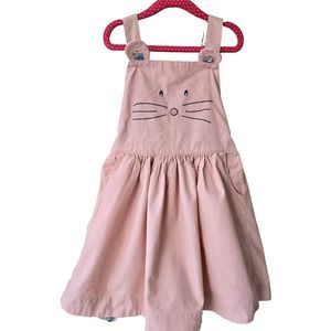 Mini BODEN Girls Dress Baby Bunny Easter Size 7/8 Light Pink
